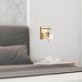Opviq Lámpara de Pared Dorada con Tapa de Cristal